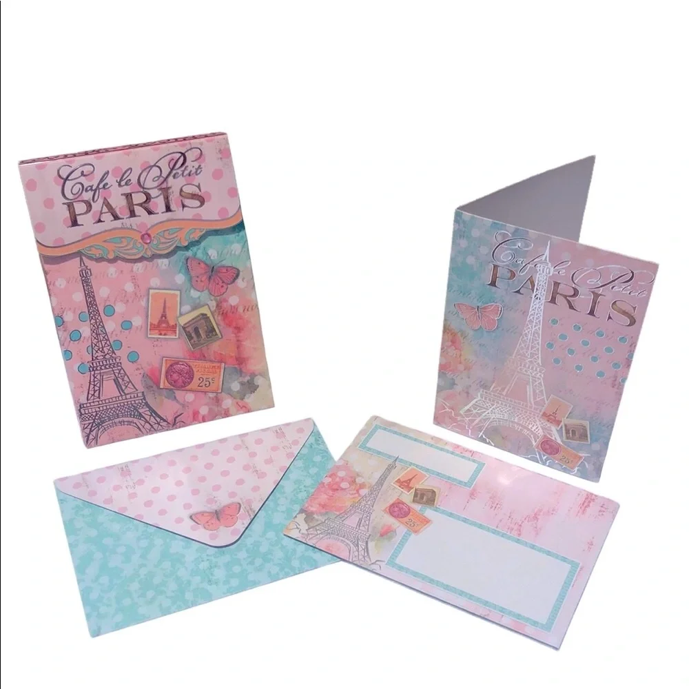 Pooch & Sweetheart Cafe Le Petit Paris Note Cards in Embellished Pouch (73749)